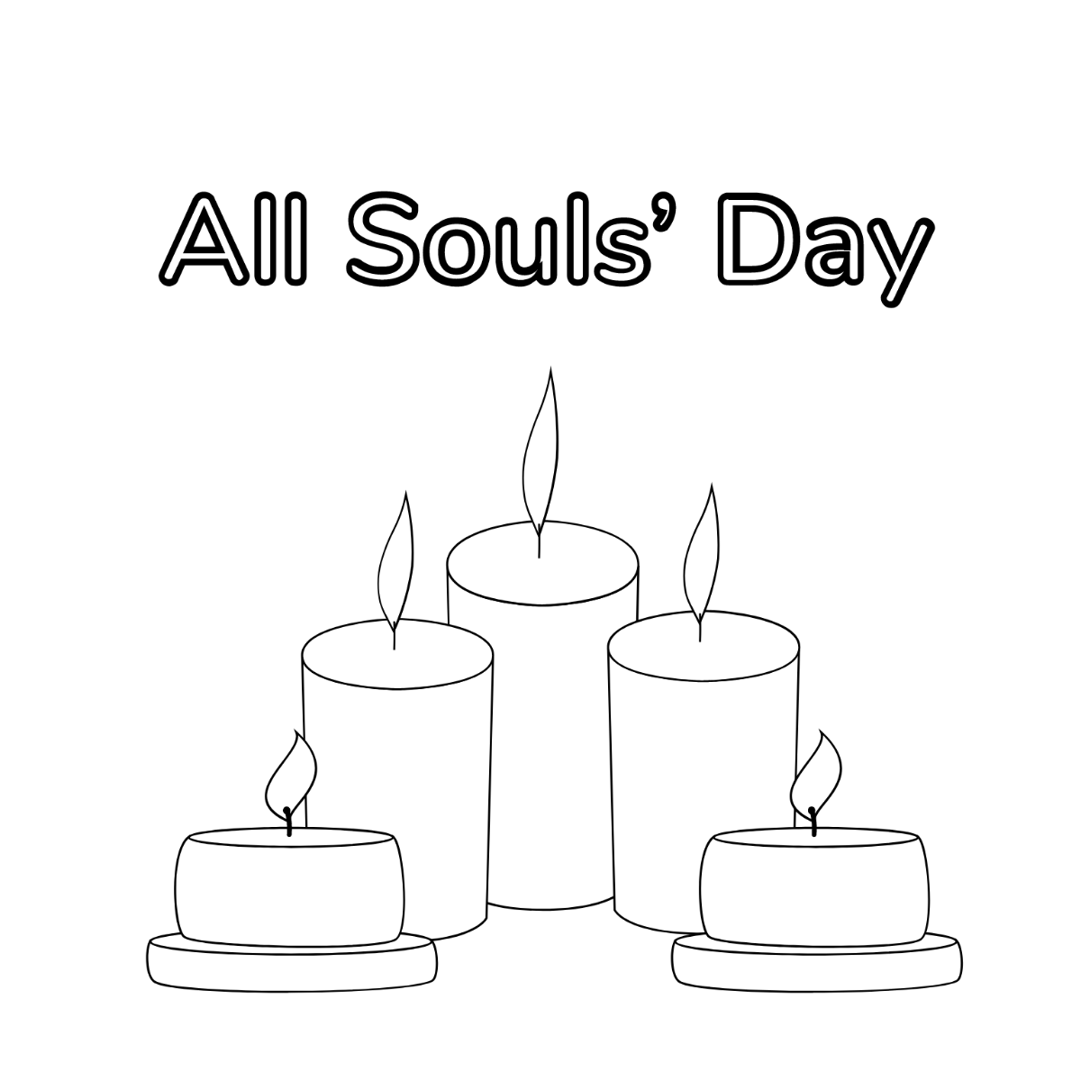 All Souls' Day Drawing Vector Template