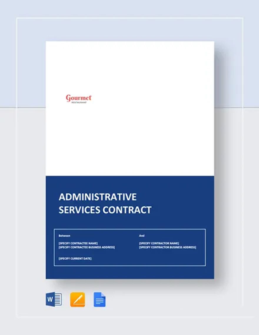Restaurant Administrative Services Contract Template