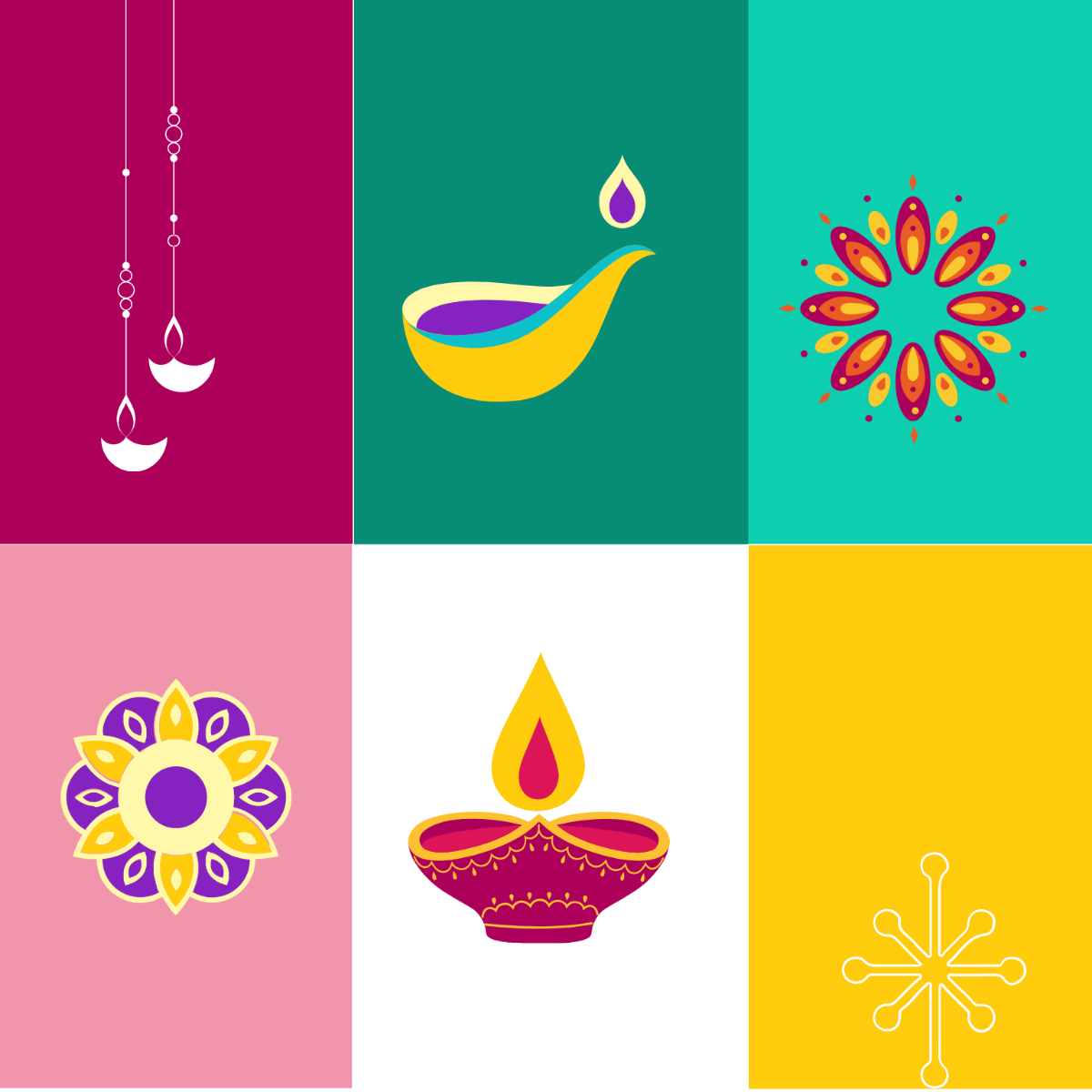 Diwali Symbol Vector Template