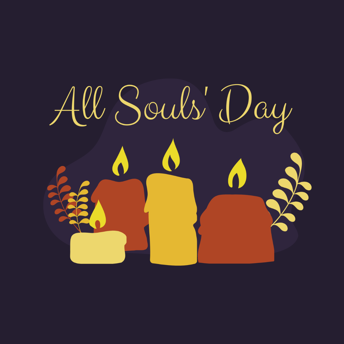 All Souls' Day Cartoon Vector Template
