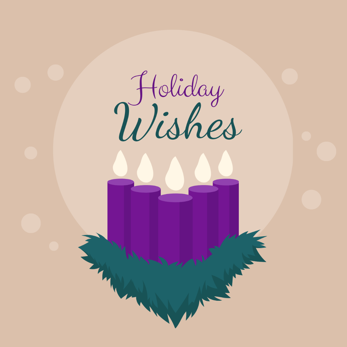 Advent Greeting Card Vector Template
