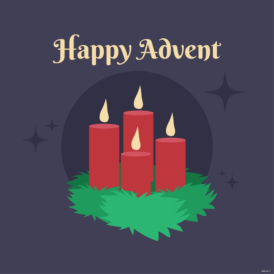 Happy Advent Vector in Illustrator, PSD, EPS, SVG, JPG, PNG