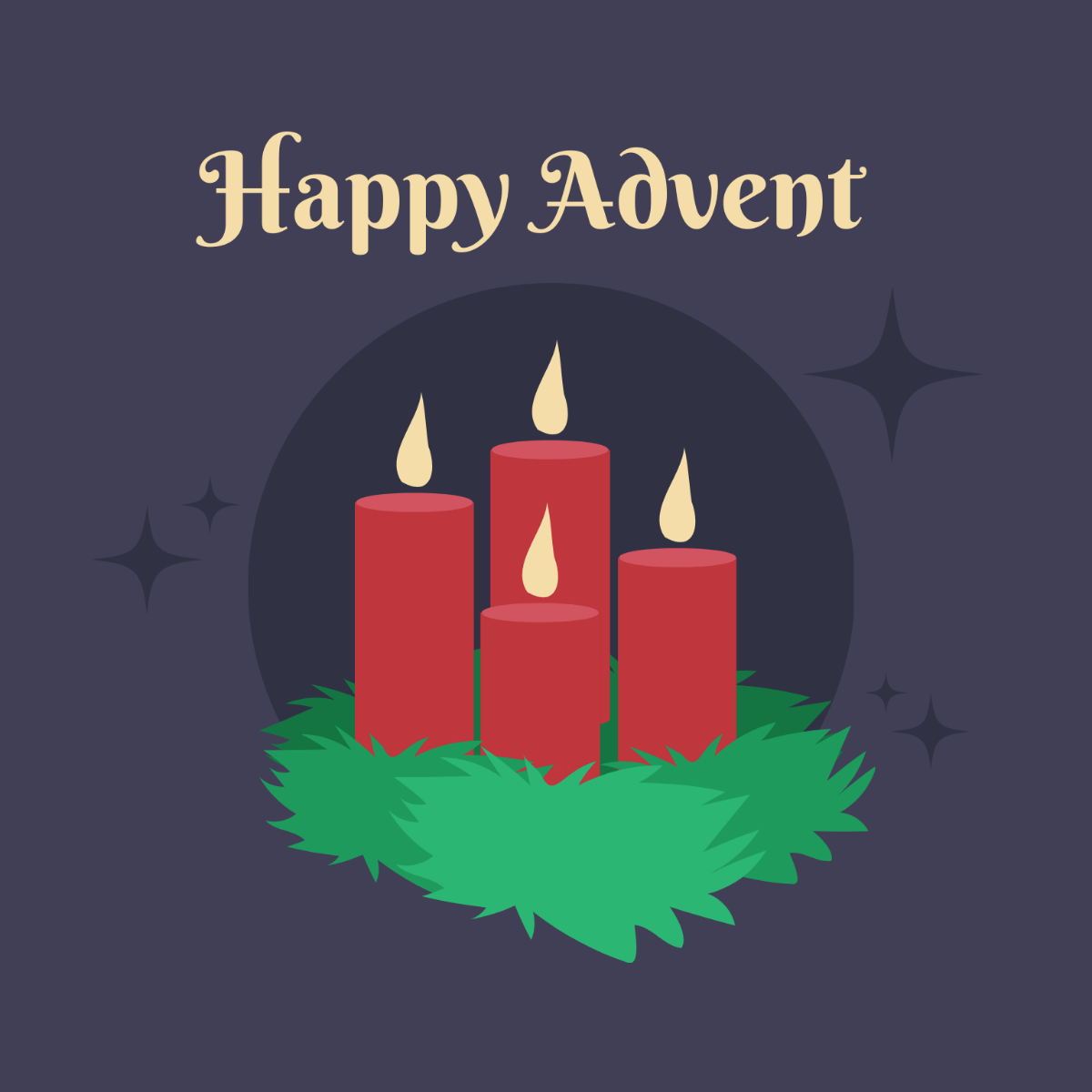 Happy Advent Vector Template