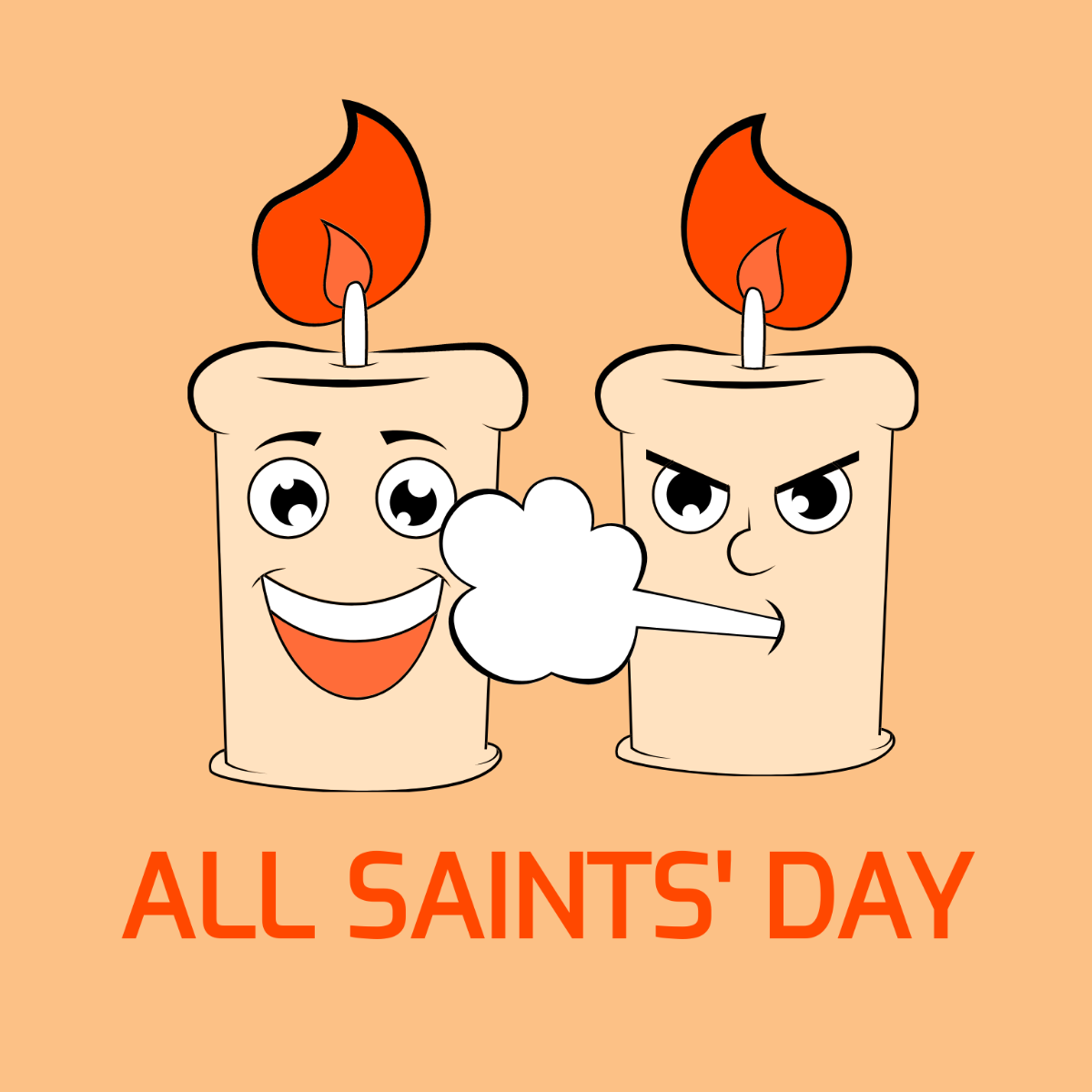 All Saints' Day Cartoon Vector Template
