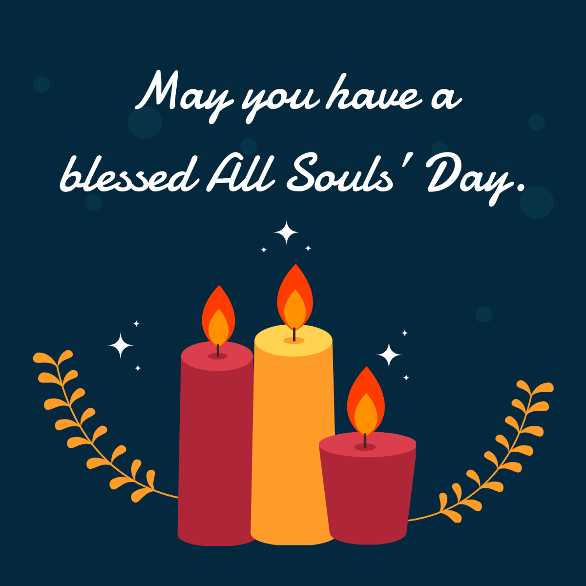 All Souls' Day Wishes Vector Template