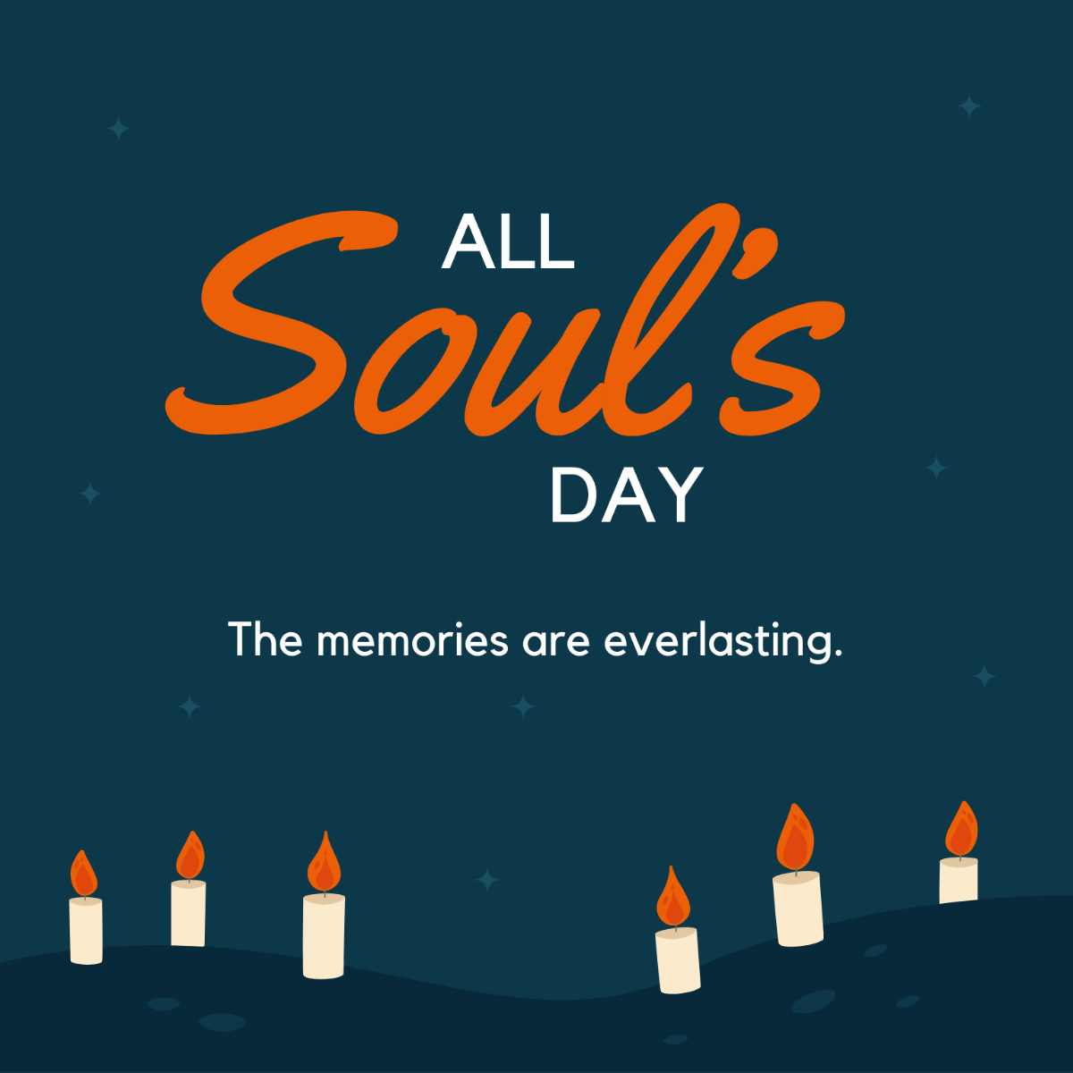 All Souls' Day Poster Vector Template