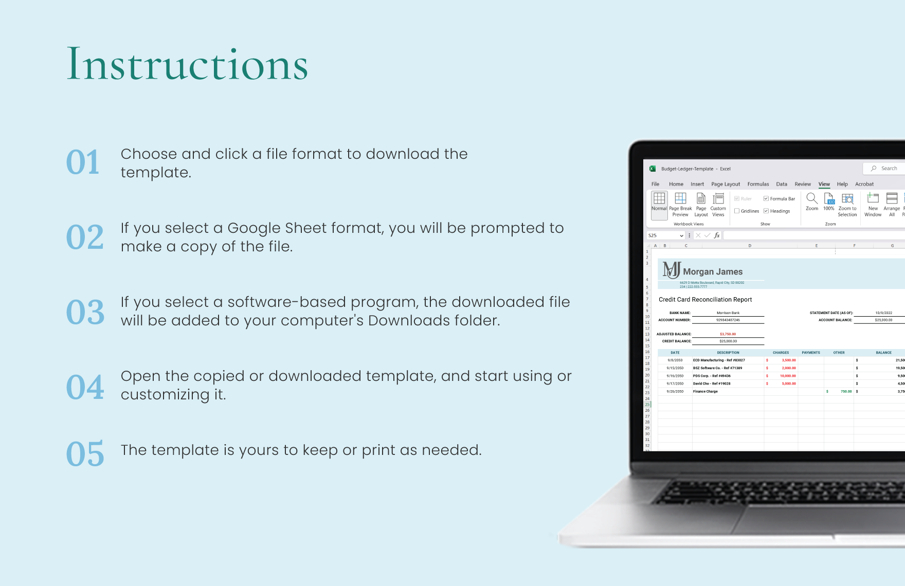 Credit Card Reconciliation Report Template - Google Sheets, Excel