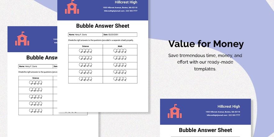 Bubble Answer Sheet Template