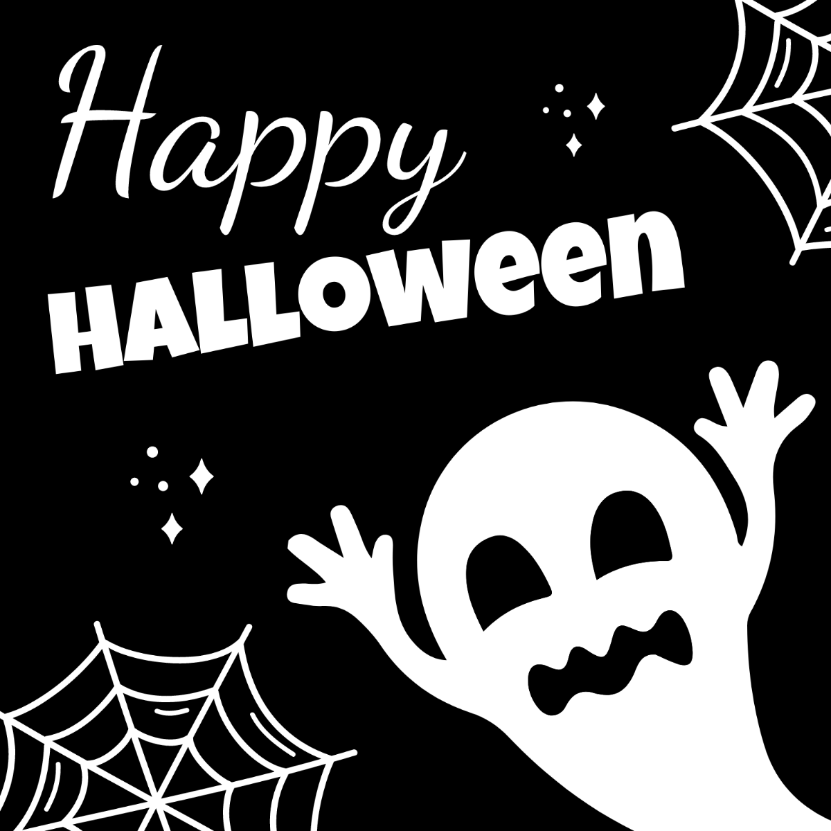 Free Black And White Halloween Clipart Template