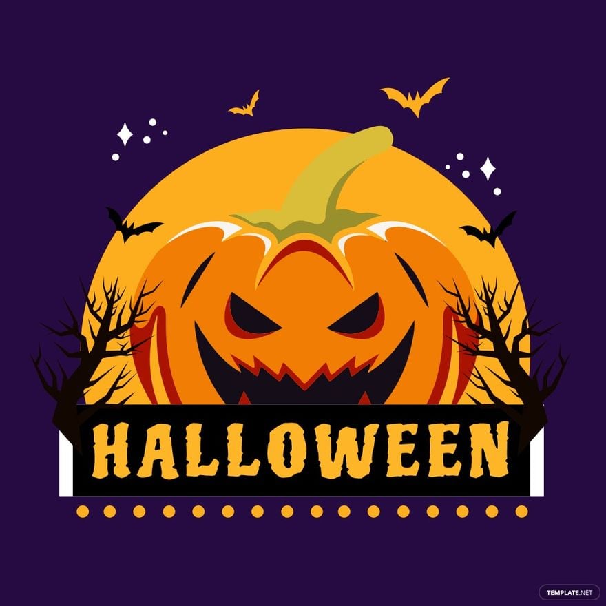 Halloween logo pumpkin Royalty Free Vector Image