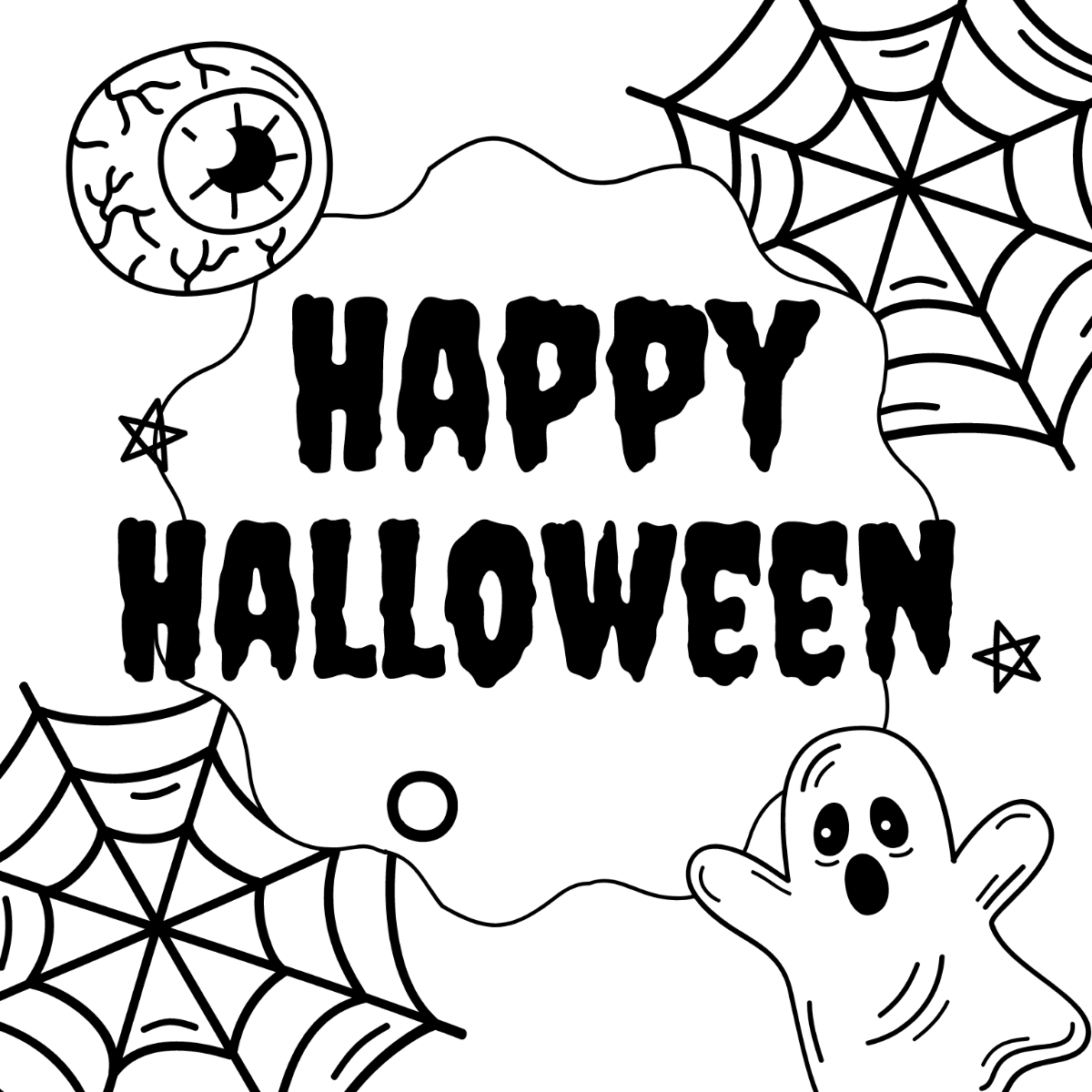 Happy Halloween Drawing Template