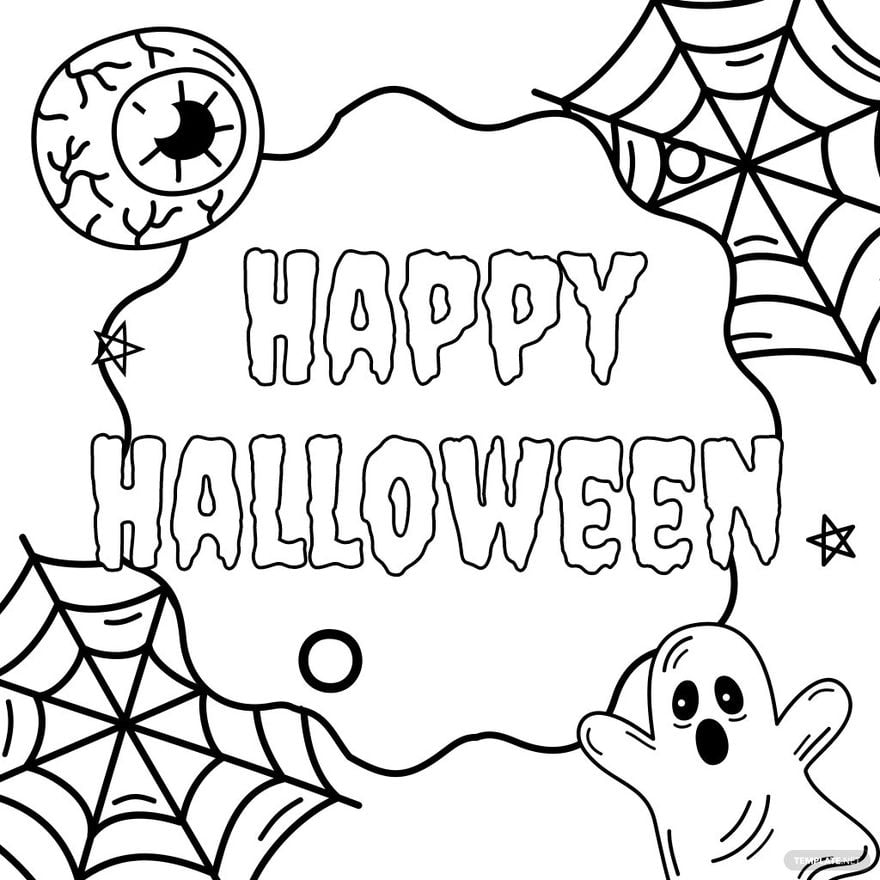 Happy Halloween Drawing in JPG, PSD, Illustrator, SVG, EPS, PNG, PDF