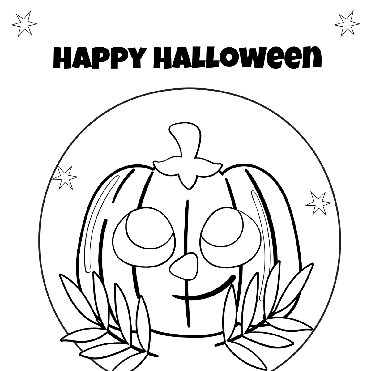 Cute Halloween Drawing Template