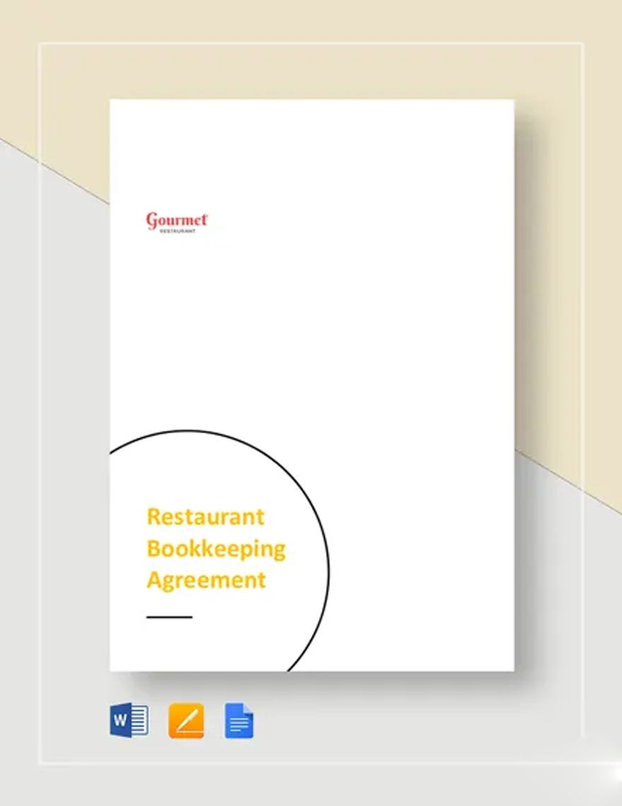 Restaurant Bookkeeping Agreement Template