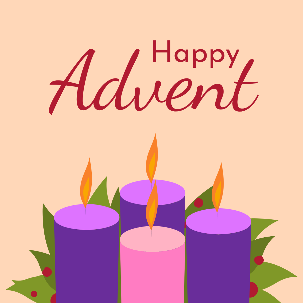 Free Happy Advent Illustration Template