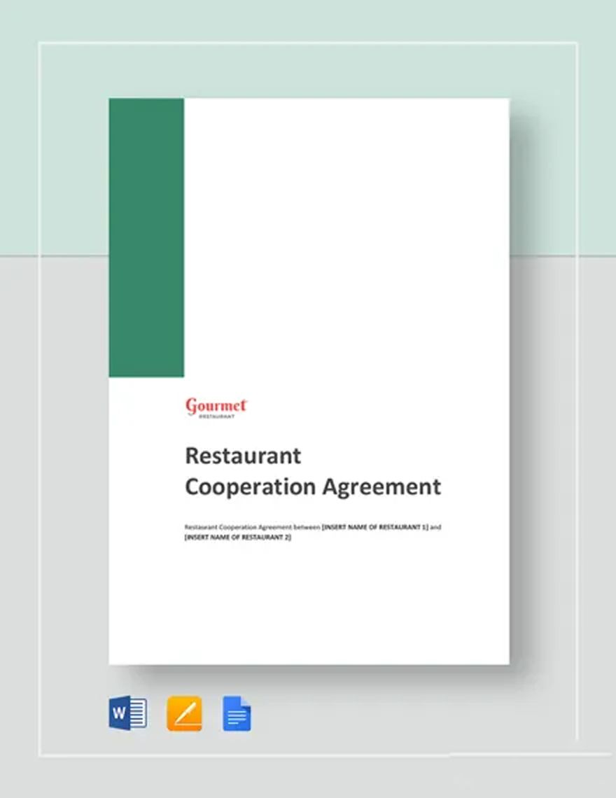 Restaurant Cooperation Agreement Template