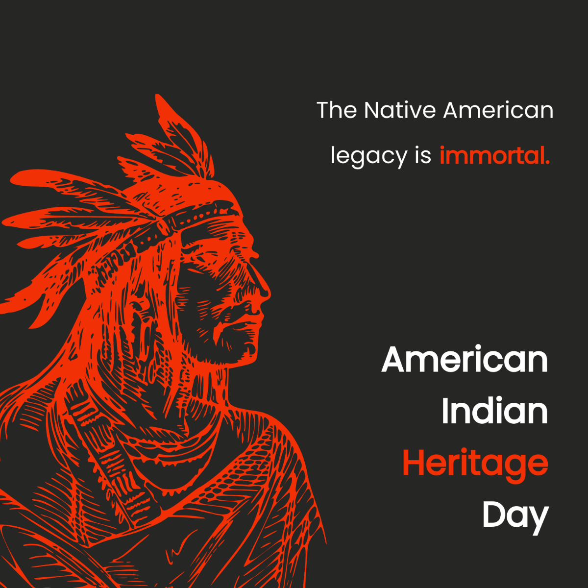 American Indian Heritage Day Flyer Vector Template