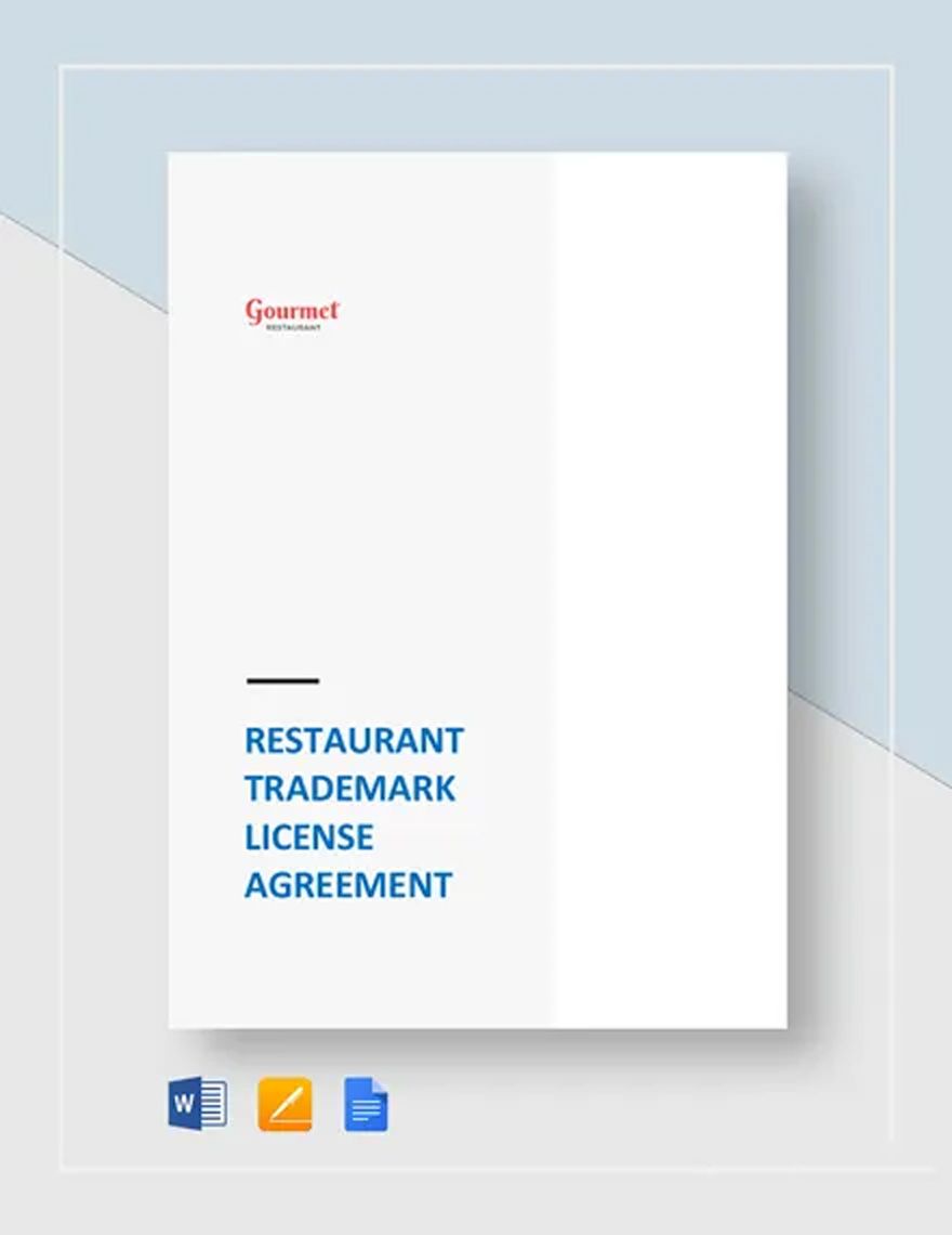 Restaurant Trademark License Agreement Template