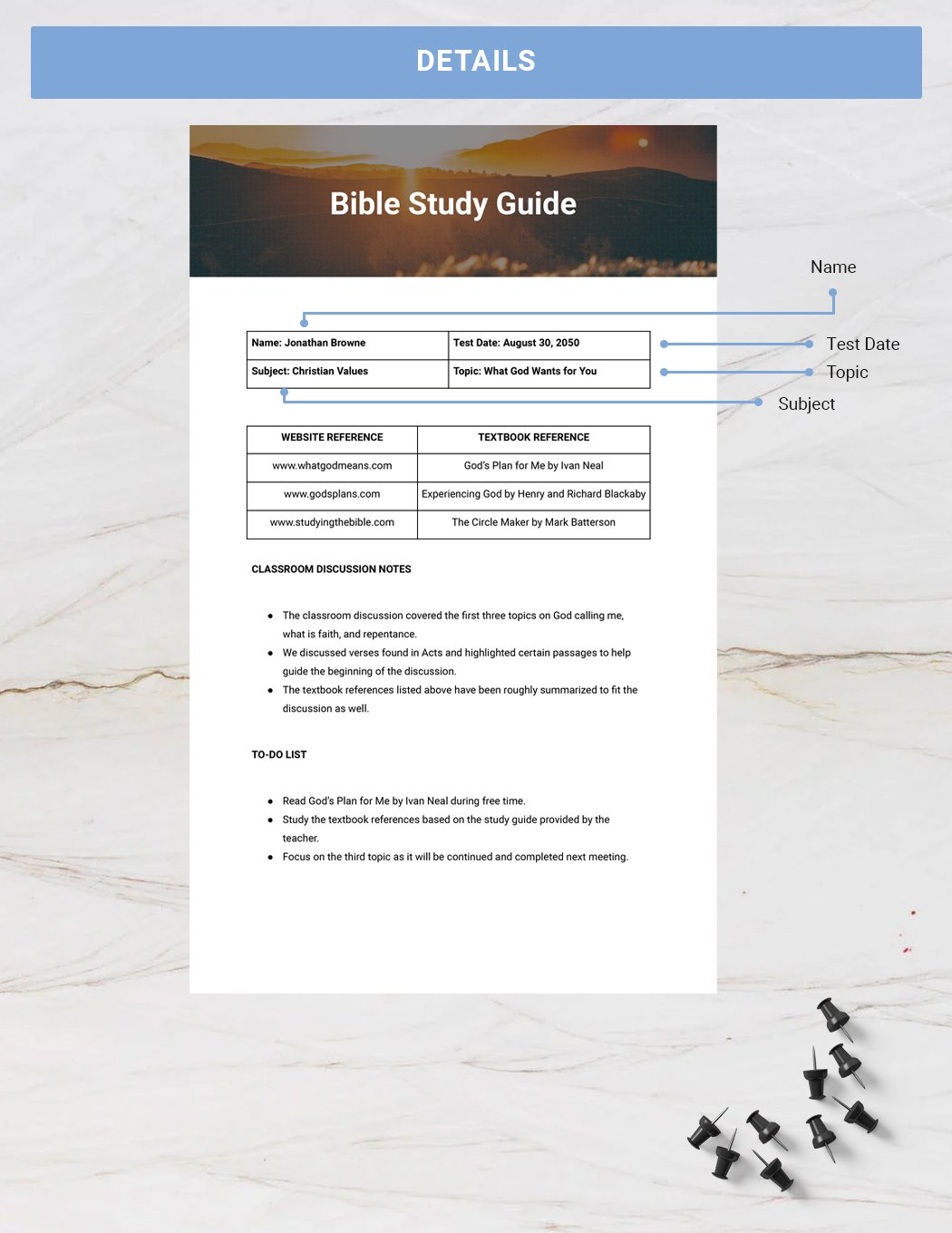 Bible Study Guide Template