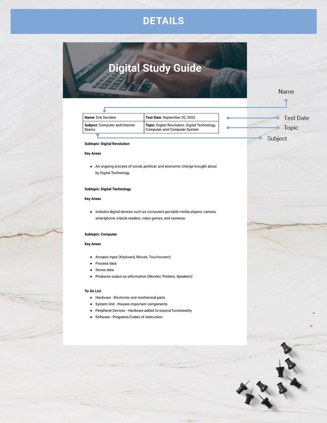 Digital Study Guide Template