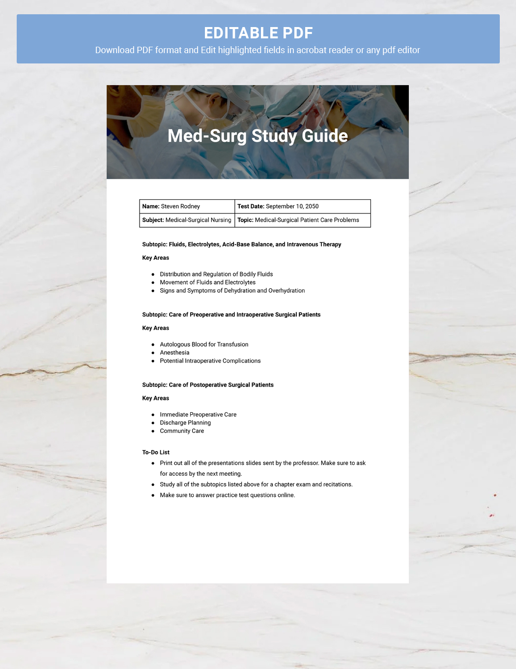 MedSurg Study Guide Template Download in Word, Google Docs, Apple