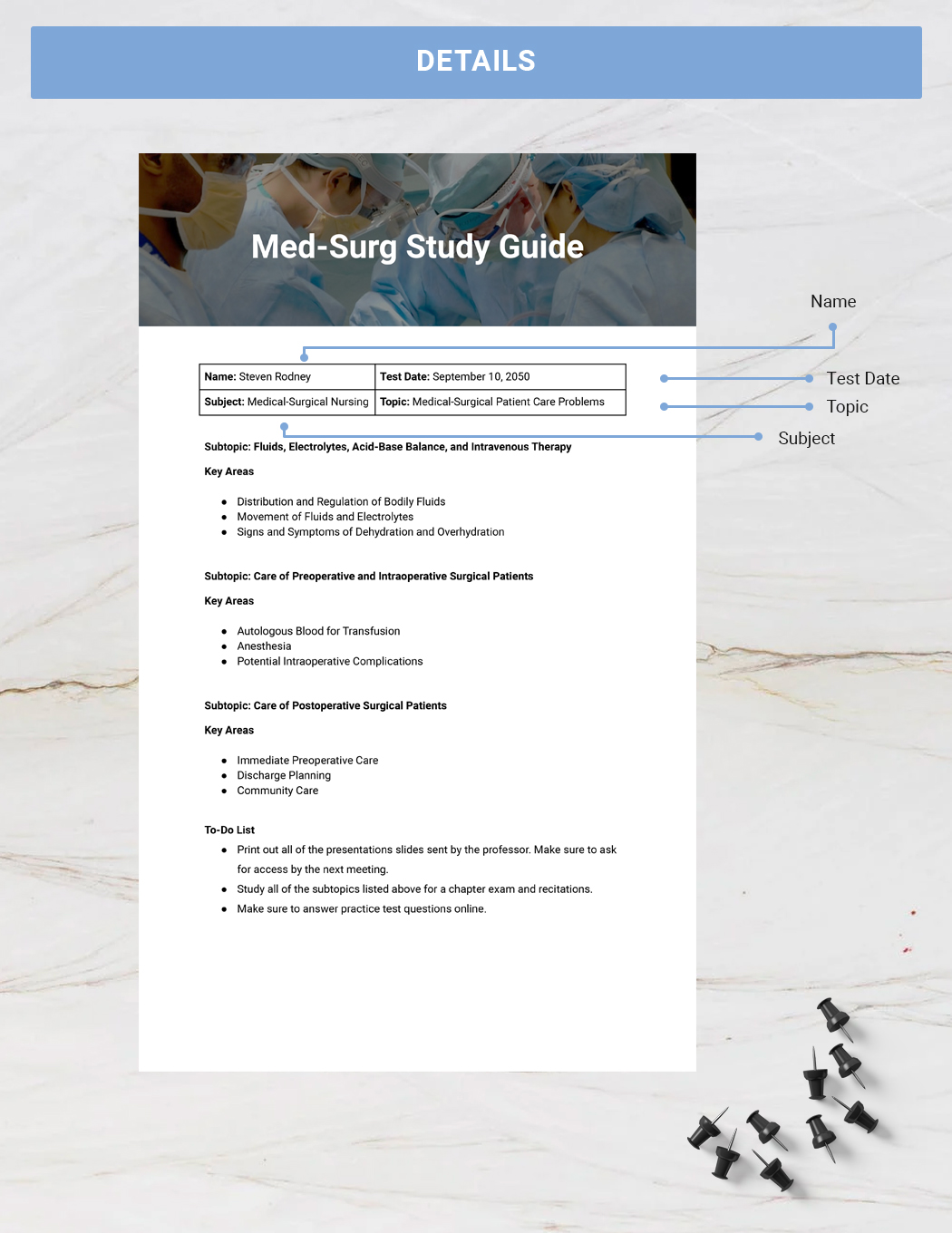 Med-Surg Study Guide Template