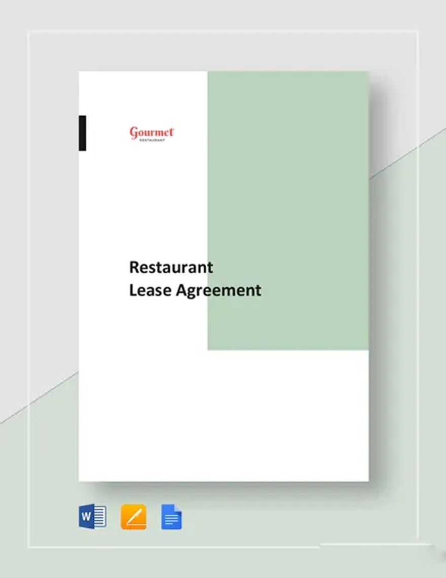Restaurant Lease Agreement Template in Word, Google Docs, Apple Pages