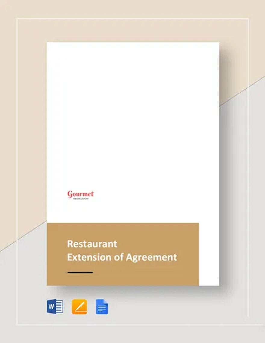 Restaurant Extension of Agreement Template