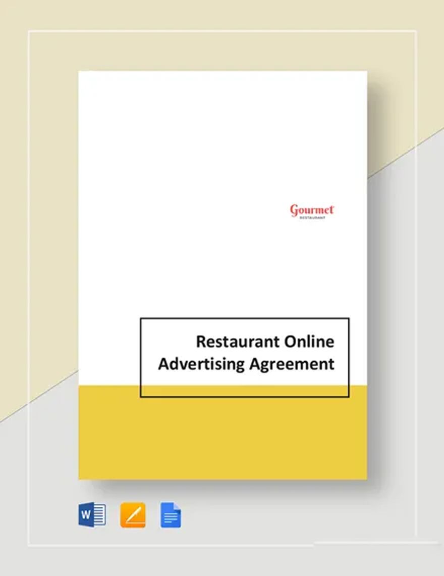 Restaurant Online Advertising Agreement Template
