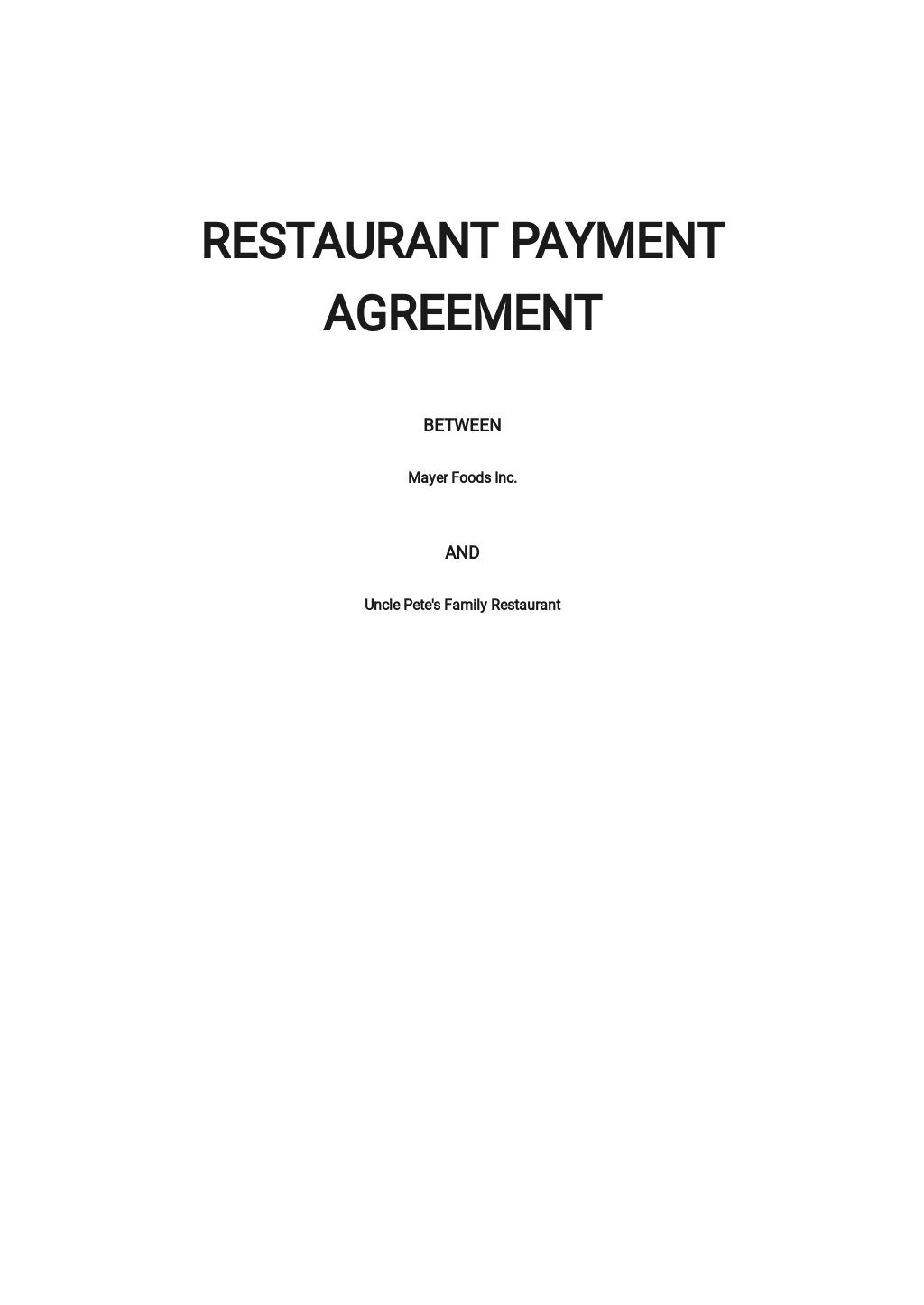 Restaurant Payment Agreement Template.jpe