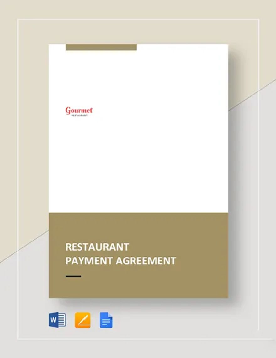 Restaurant Payment Agreement Template