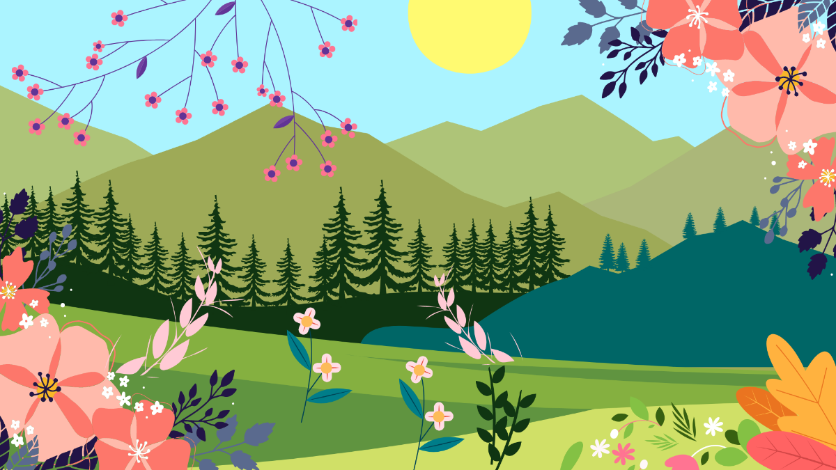 Spring Scenery Background Template