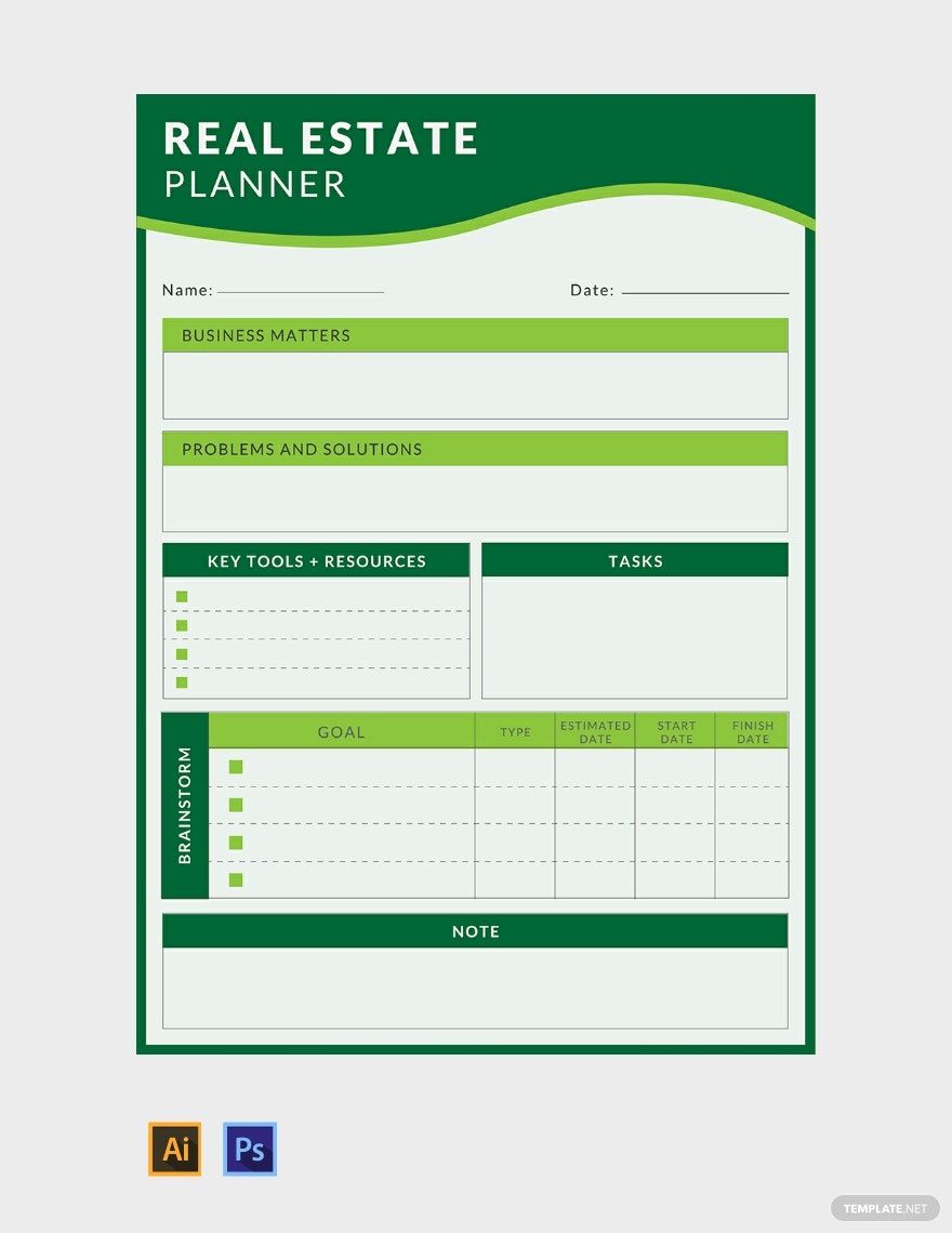 Real Estate Business Planner Template
