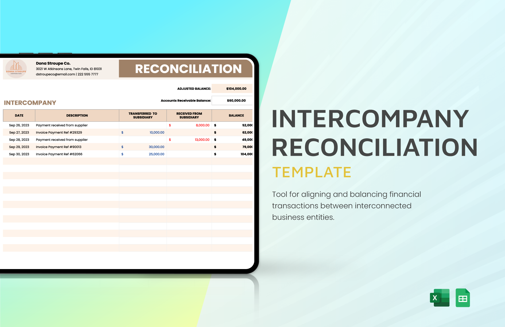 Free Intercompany Reconciliation Template in Excel, Google Sheets