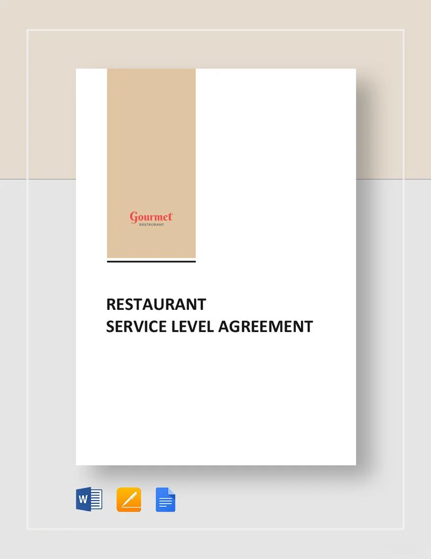 Restaurant Service Level Agreement Template
