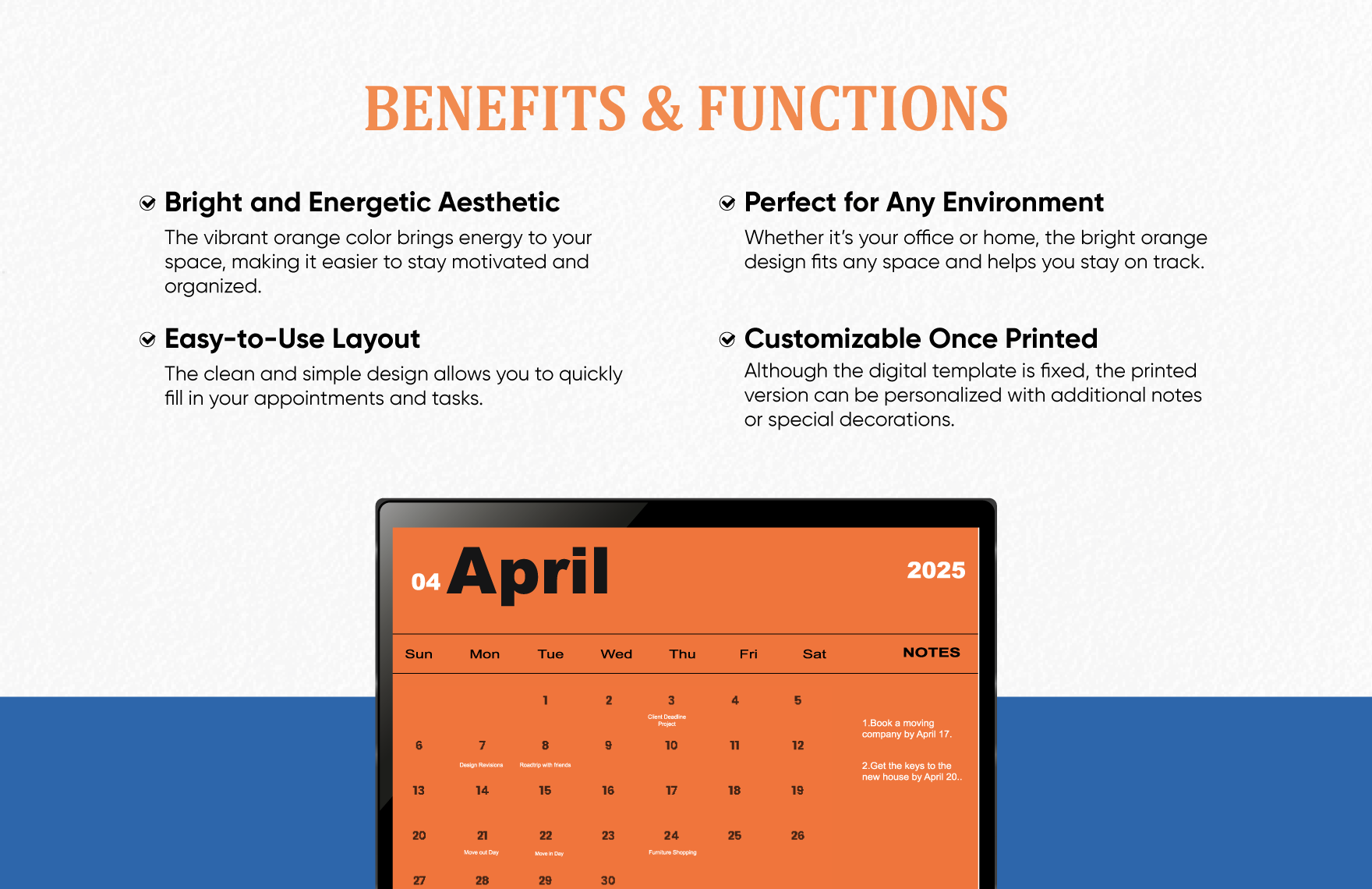 Printable April 2025 Calendar Template