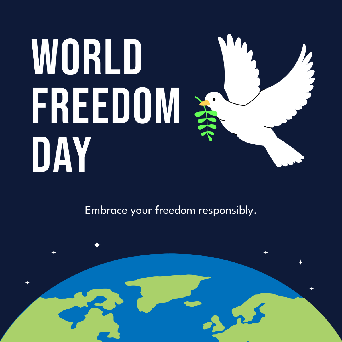 World Freedom Day Poster Vector