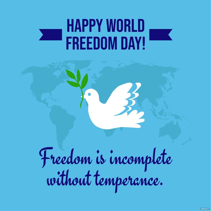 World Freedom Day Greeting Card Vector