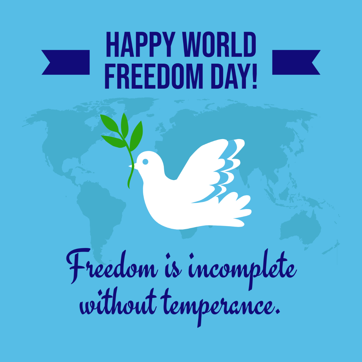 World Freedom Day Greeting Card Vector Template