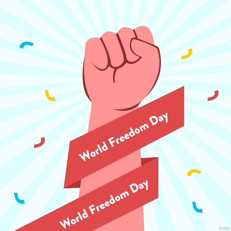 Happy World Freedom Day Illustration