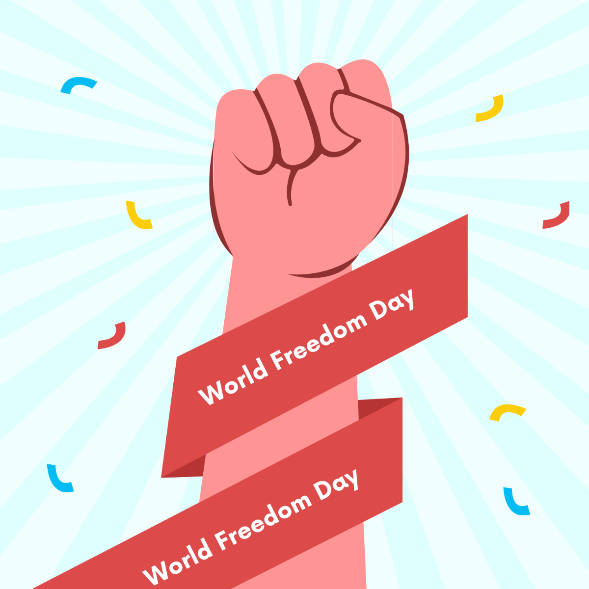 Happy World Freedom Day Illustration Template
