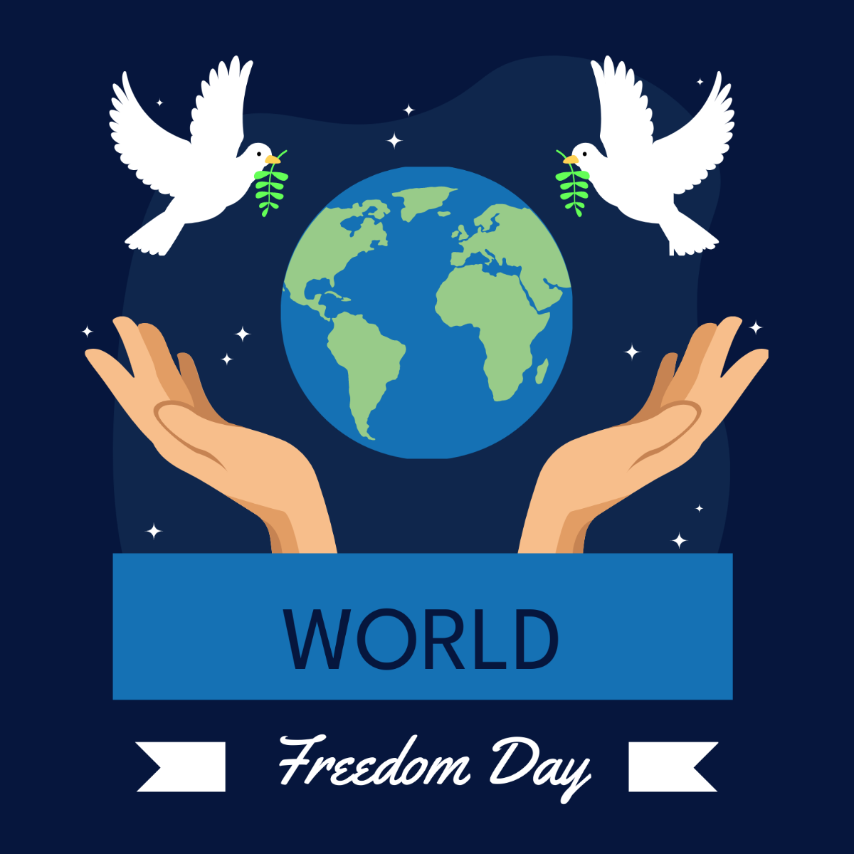 World Freedom Day Celebration Vector Template