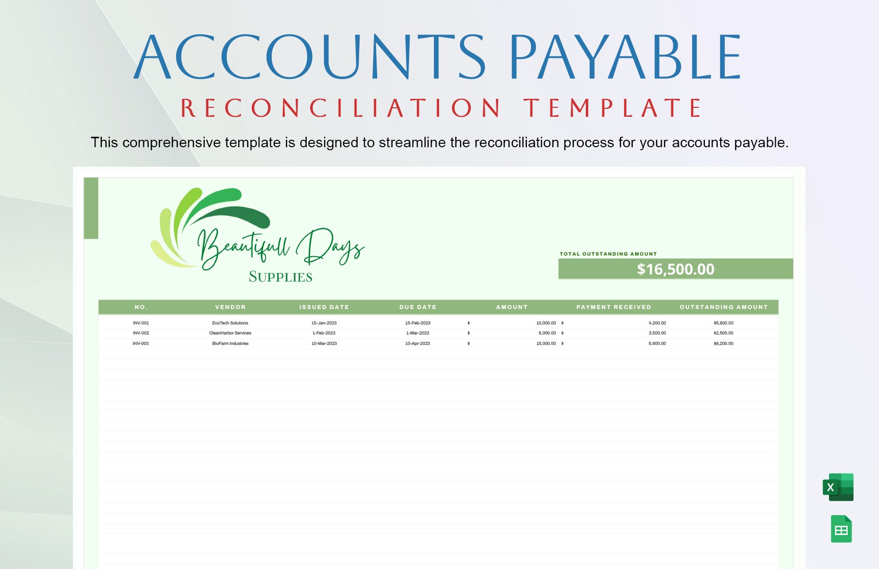 Accounts Payable Reconciliation Template
