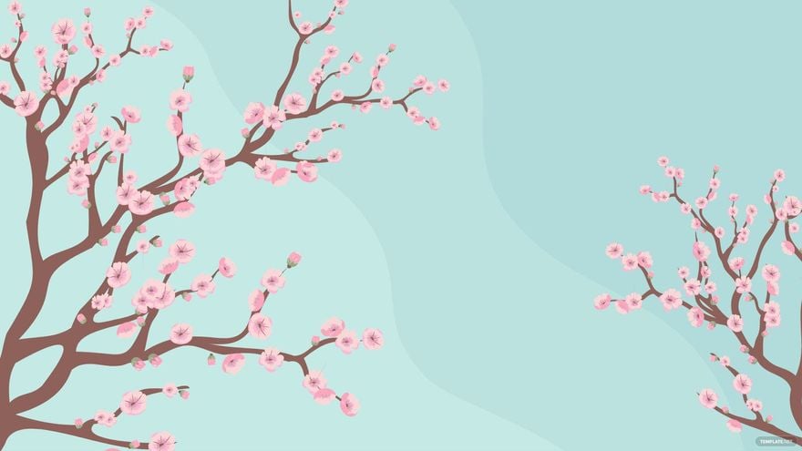Cherry Blossom Anime Background - EPS, Illustrator, SVG 