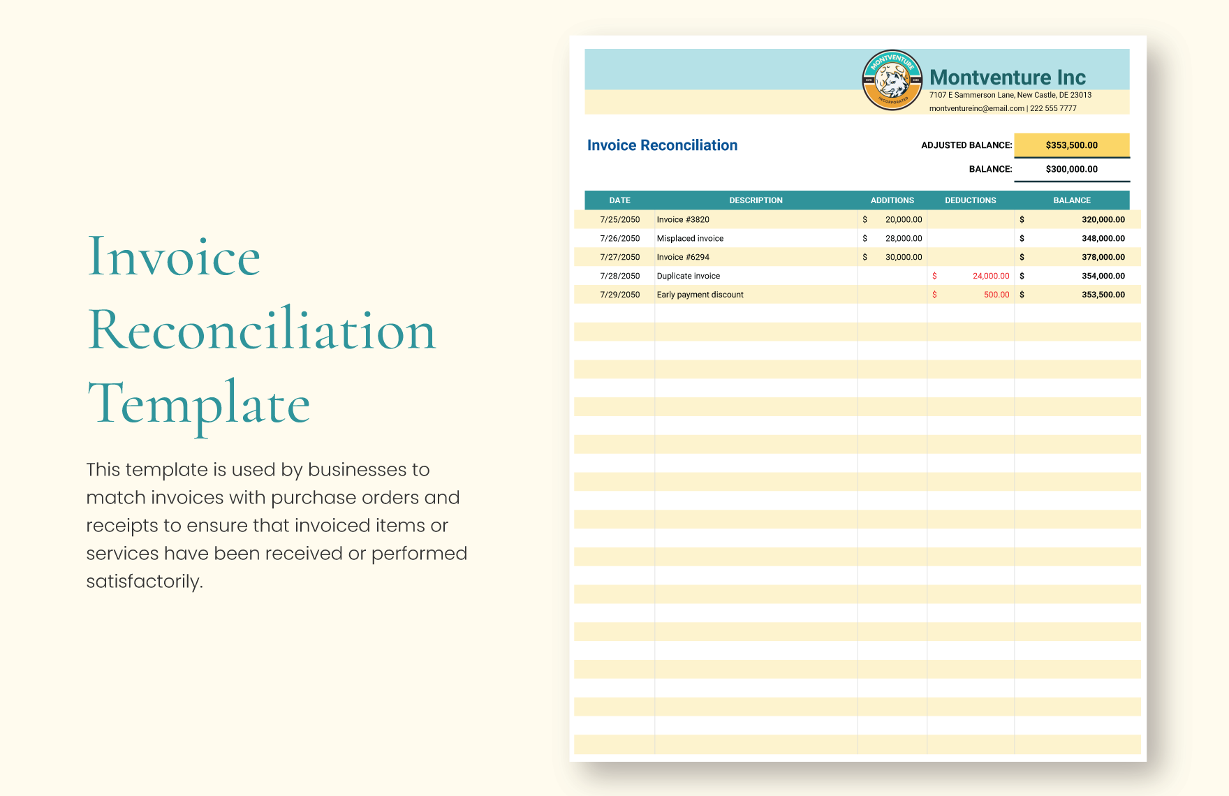 Invoice Reconciliation Template Excel beiwag com