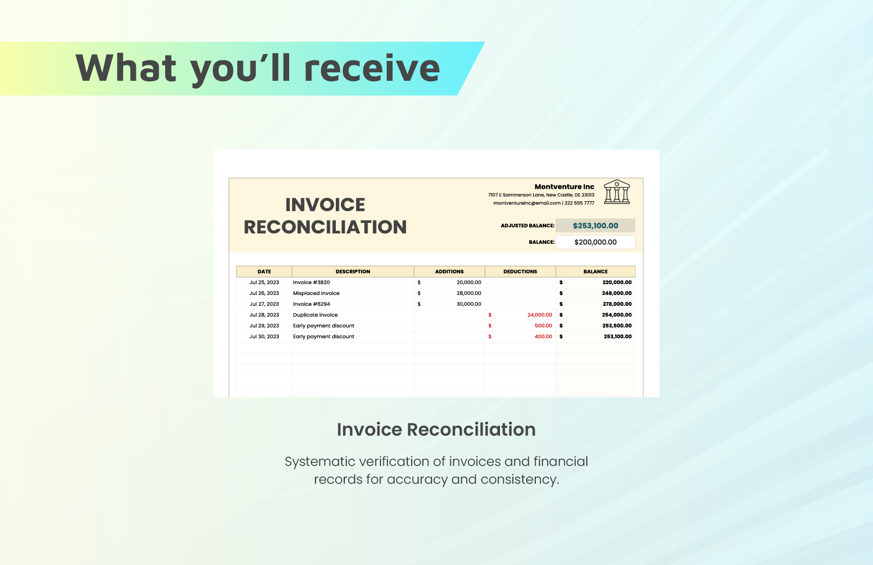 Invoice Reconciliation Template