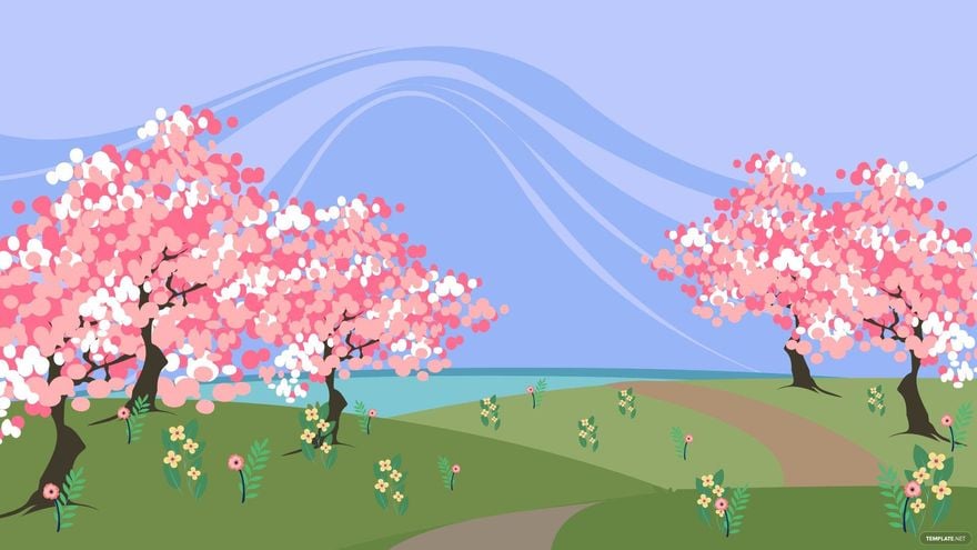 Free Spring Anime Background