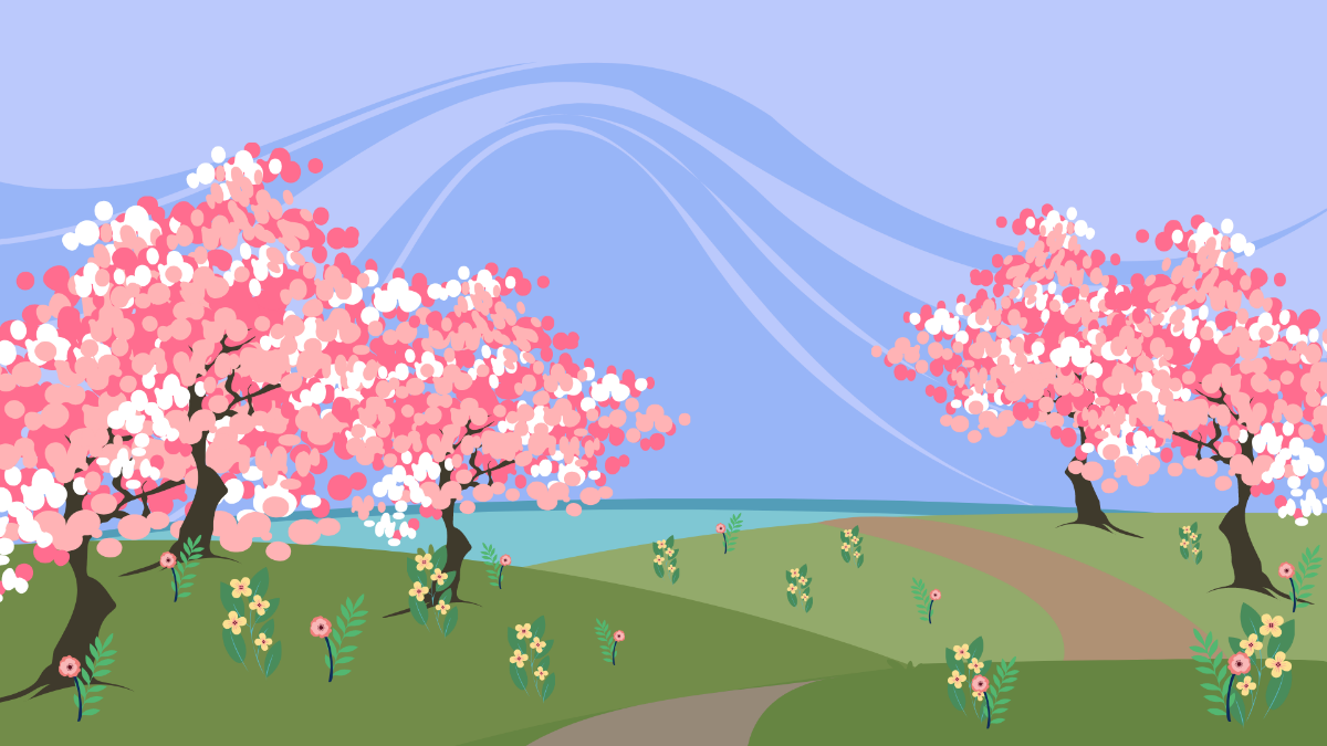 Spring Anime Background Template