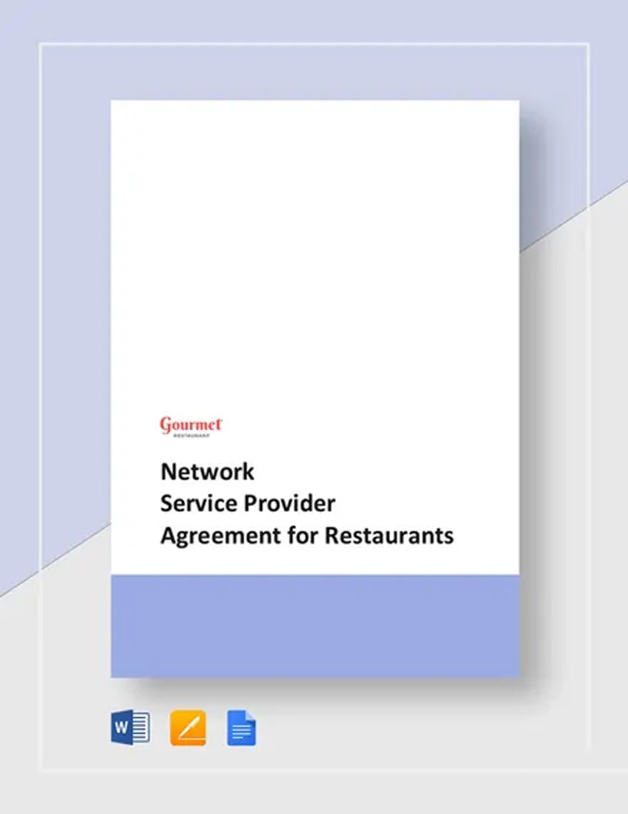 Agreement with Provider of Restaurant Network Services Template
