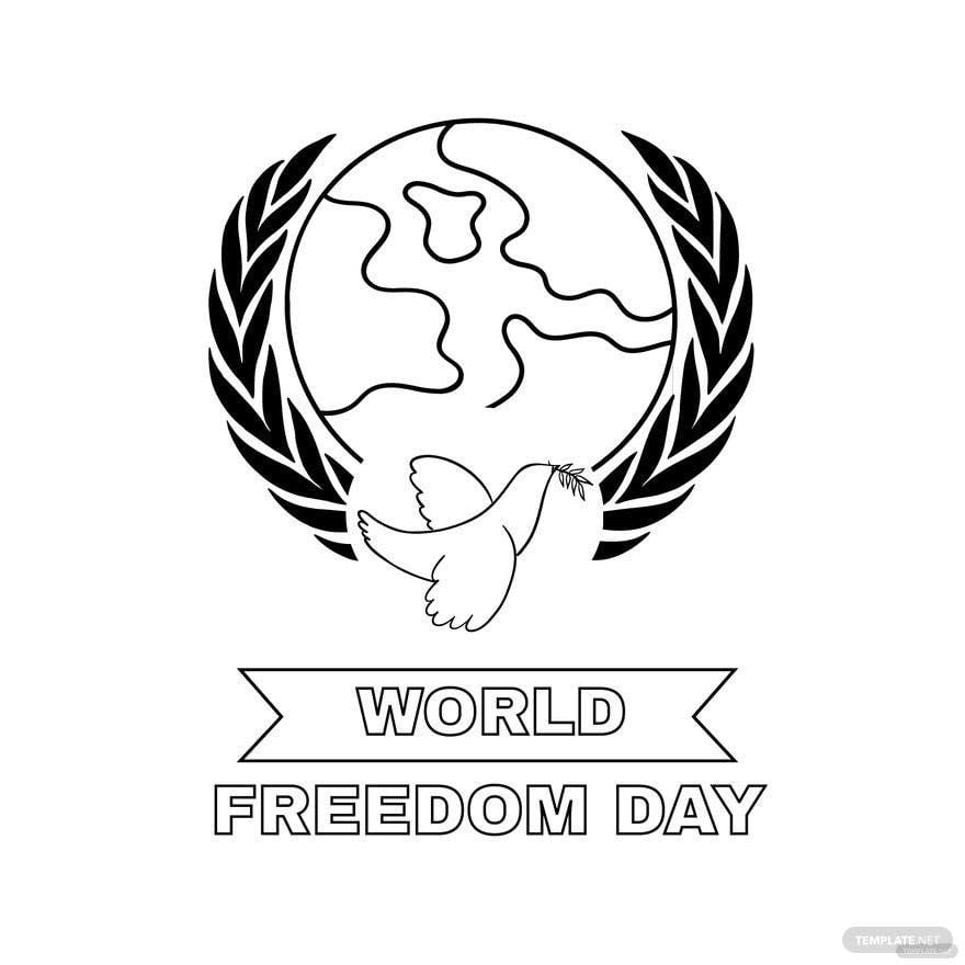 World Freedom Day Drawing Vector